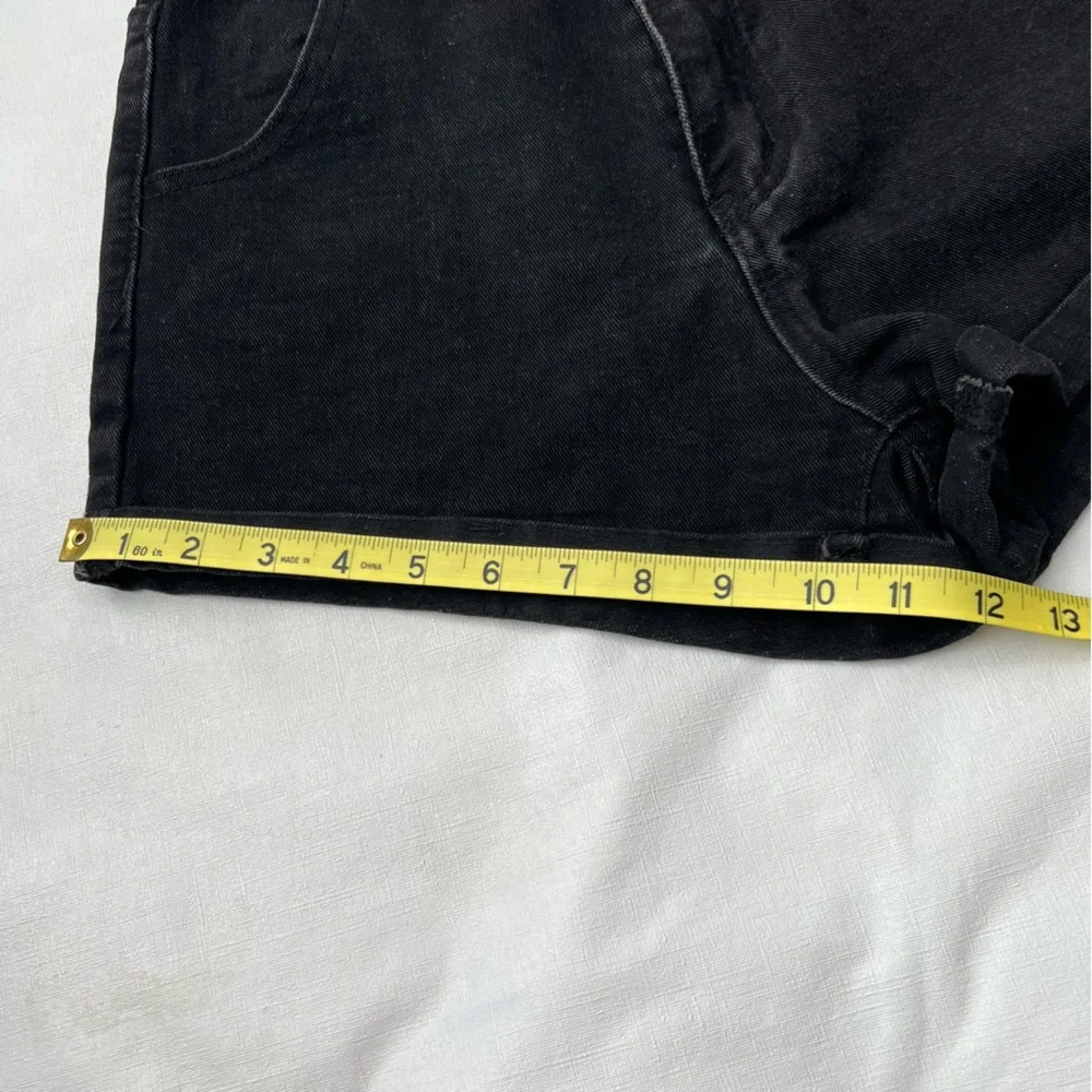 Shein High Waisted Denim Black Jean Shorts Size S